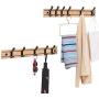 DRWXLPD Nordic Wood Coat Rack Clothes Hangers Key Holder Simple Hook Wall Shelf Bedroom Furniture Home Decorative-in Coat Racks from Furniture, a