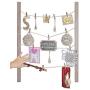 Reimagine Hanging Photo Display- Wood Wall Picture Frame Collage Board for Hanging Prints, Instax, Polaroid, Holiday Cards, Artwork- Display 2 Ways- Adjustable String, 40 Clothespin Clips- Rustic Grey