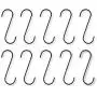 WALLNITURE Multipurpose S Shape Hanging Utility Hooks Steel Black 4 Inches Set of 10 WALLNITURE Multipurpose S Shape Hanging Utility Hooks Steel Black 4 Inches Set of 10