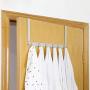 WEBI Over The Door Hook Rack,Over The Door Towel Rack with 6 Hooks for Hanging,Door Hanger Towel Hanger Over Door Coat Rack for Clothes,Bathroom,Chromed