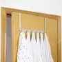 WEBI Over The Door Hook Rack,Over The Door Towel Rack with 6 Hooks for Hanging,Door Hanger Towel Hanger Over Door Coat Rack for Clothes,Bathroom,Chromed