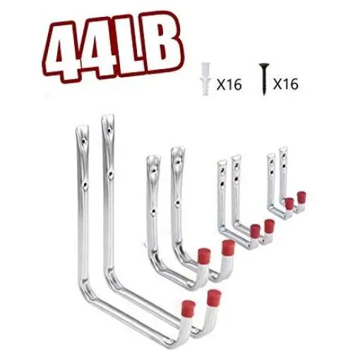 SEVGTY Utility Hooks Garage Hooks Heavy Duty Bike Hooks Ladder Hooks for Garage 8-Pack SEVGTY Utility Hooks Garage Hooks Heavy Duty Bike Hooks Ladder Hooks for Garage 8-Pack