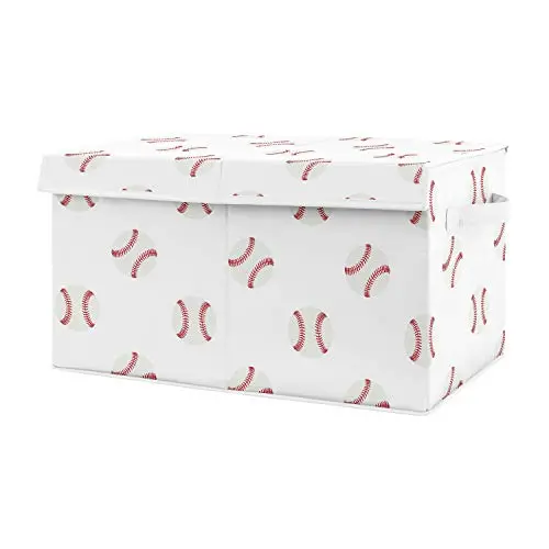 Sweet Jojo Designs Red and White Sports Boy Baby Nursery or Kids Room Small Fabric Toy Bin Storage Boxes Chest for Baseball Patch Collection Sweet Jojo Designs Red and White Sports Boy Baby Nursery or Kids Room Small Fabric Toy Bin Storage Boxes Chest for Baseball Patch Collection