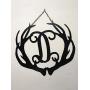 Metal Antler Initial Door Hanger 24 inch ACM Metal Deer Wall Decor Antler Initial Sign Deer Wall Decor Antler Wreath Antler Decor Deer Decor Metal Sign For Garage Man Cave QUICK SHIPPING