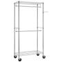 Closet Organizer Garment Rack Clothes Hanger Home Shelf Heavy Duty Chrome Rolling Double Hanging Rod Garment