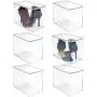 mDesign Stackable Closet Plastic Storage Bin Boxes with Lid - Container for Organizing Mens and Womens Shoes, Booties, Pumps, Sandals, Wedges, Flats, Heels and Accessories - 9" High, 6 Pack - Clear