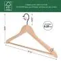 JS HANGER Wooden Suit Hangers, Unfinished Coat Hangers with Non-Slip Pants Bar - Unfinished, Set of 16 JS HANGER Wooden Suit Hangers, Unfinished Coat Hangers with Non-Slip Pants Bar - Unfinished, Set of 16