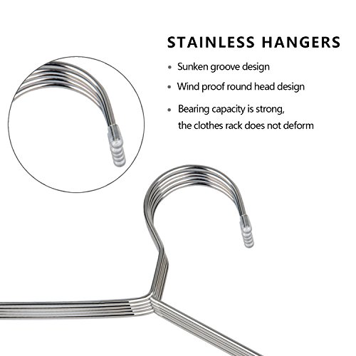 Fayleeko Wire Hangers 40 Pack Coat Hangers Strong Heavy Duty Stainless Steel Metal Hangers 16.5 Inch Ultra Thin Space Saving Clothes Hangers