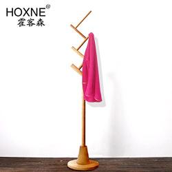 Standing Wood Coat Rack,Waterproof Wooden Clothes Racks Hat Hanger Holder Racks Strong Stable Assemble Saving Space Hooks Cloakroom Bedroom Living Room Hat Coat Jacket Scarf-log 187cm