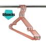 KOOBAY Top 17" Rose Copper Gold Shiny Steel Wire Clothes Hanger Non Slip Shoulders for Shirts ,Coat ,Slacks Storage & Display (60)