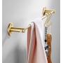 Hanging Hooks 5 Pieces,Brass S Shaped Hook Hangers for Kitchen Bathroom,Brushed Gold