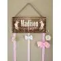 Hair Bow Holder with Hooks, Headband Holder, Personalized Hair Bow Holder, Baby Shower Gift, Flowers, Pink, Elegant, Hanger Full Name Hair Bow Holder with Hooks, Headband Holder, Personalized Hair Bow Holder, Baby Shower Gift, Flowers, Pink, Elegant, Hanger Full Name