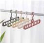 10pcs Random Color Clothes Hanger Nine-Hole Multi-Function Magic Hanger Multi-Port Support Home Bedroom Storage Holder Plastic Clothes Hangers