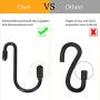 20 Pack S Hooks, WenTao Heavy Duty S Shaped Hooks, Black Hooks for Hanging Pots, Pans, Plants, Utensils Closet Clothes Bags Towels Kitchen Hooks Hanger