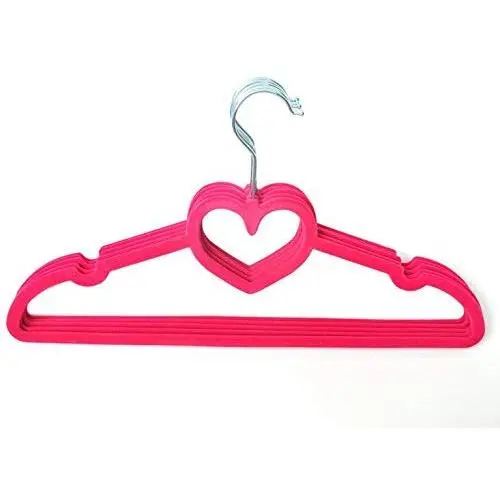 Kentop 10pcs Plastic Flocking Hanger Non-Slip Suit Hangers Clothes Hanger Hook-Pink Kentop 10pcs Plastic Flocking Hanger Non-Slip Suit Hangers Clothes Hanger Hook-Pink