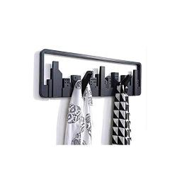 Skyline Design Decorative Multi Wall Mounted Hook with 5 Flip-Down Hooks Wall Decor Clothes Hanger for Storage Key Bag Umbrella