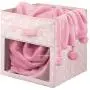 mDesign Soft Fabric Closet Storage Organizer Cube Bin Box, Clear Window and Handle - for Child/Kids Room, Nursery, Playroom, Furniture Units, Shelf - 11" High, 4 Pack - Pink/White Polka Dots mDesign Soft Fabric Closet Storage Organizer Cube Bin Box, Clear Window and Handle - for Child/Kids Room, Nursery, Playroom, Furniture Units, Shelf - 11" High, 4 Pack - Pink/White Polka Dots