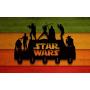 Star Wars Wall Door Hooks 20LB(Max) Quality Black Wood Made -Light in Weight-Easy to Install -Five Metal Hooks (Star 3)