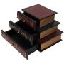 Art Retro Book Shape Storage Drawers Boxes Craft Table Decoration Jewelry Boxes 3 Drawers Makeup Cosmetics Organizer