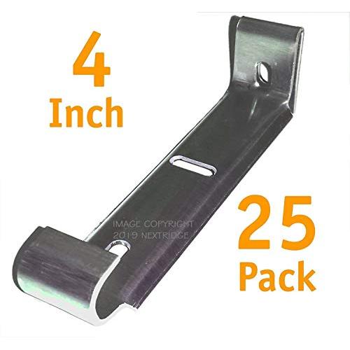 4" inch Rain Gutter Hanger Bracket Hook Clip style Heavy Duty .060 thick Aluminum for K-Style Gutters(25 Pack)