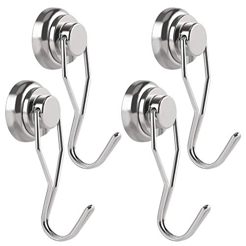 MHDMAG Swivel Swing Magnetic Hooks, Strong Refrigerator Hooks, Neodymium Magnet Hook for Picture Hanger, Grill, BBQ, Home, Kitchen, Office, Garage or Warehouse (4pack G25) MHDMAG Swivel Swing Magnetic Hooks, Strong Refrigerator Hooks, Neodymium Magnet Hook for Picture Hanger, Grill, BBQ, Home, Kitchen, Office, Garage or Warehouse (4pack G25)