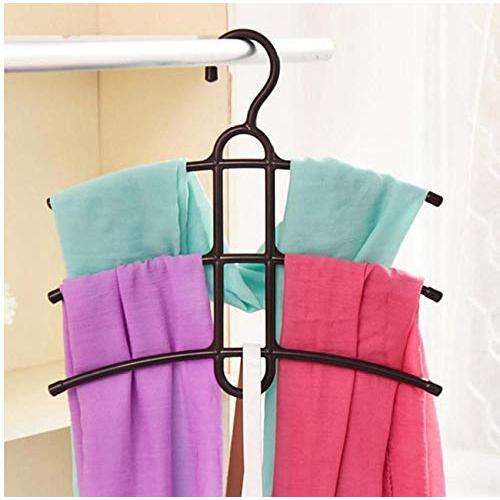 Multifunctional Clothes Hanger Creative Fishbone 3 Layer Anti-Skid Plastic Clothes Rack Wardrobe Clothes Hanger 10pcs Color Random