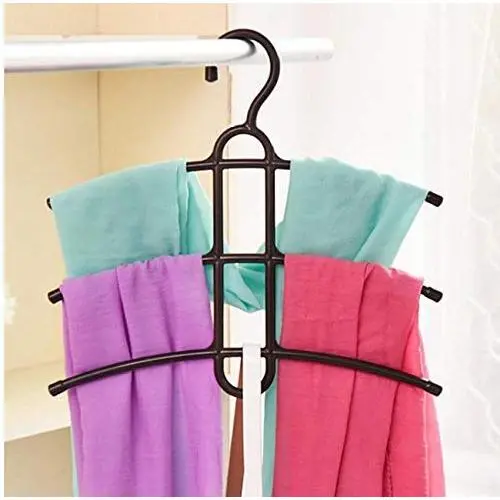 Multifunctional Clothes Hanger Creative Fishbone 3 Layer Anti-Skid Plastic Clothes Rack Wardrobe Clothes Hanger 10pcs Color Random