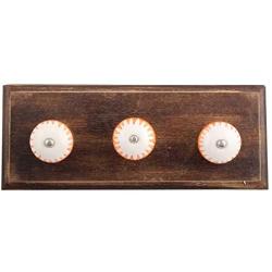Indianshelf Handmade 1 Artistic Vintage Amber Wooden Chakra Rail Hooks Hangers/Coat Hooks Hardware