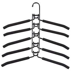 YOUDirect Clothes Hangers - Multilayer Detachable Non-slip Clothes Rack for Adult Metal Rust-free Wardrobe Storage Rack Space-saving (Adult-Black.)