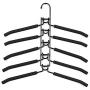 YOUDirect Clothes Hangers - Multilayer Detachable Non-slip Clothes Rack for Adult Metal Rust-free Wardrobe Storage Rack Space-saving (Adult-Black.)