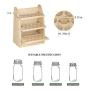 LIANTRAL Essential Oils Storage Rack, Wooden Nail Polish Display Holder Organizer- 45 Slots for 10/15/20/30ml Bottles (Natural Wood Color)