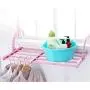 Unionm Multi-Functional Hanging Shelf, Folding Drying Rack Outdoor Portable Clothes Hanger Balcony Laundry Dryer Airer (Pink)