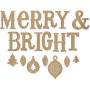 ADORNit DIY Wood Swag Banner Hanger - Word Text (Merry and Bright)