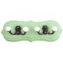 Indianshelf Handmade 1 Artistic Vintage Green Wooden Double Loop Clothes Hooks Hangers/Utlility Hooks