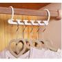 5 Hole Magic Hanger Space Saving Hanger Plastic Cloth Hanger Hook 10pcs Organizer Wardrobe Save Practical Hook Closet Organizer Tool