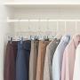 HOUSE DAY 12 Pcs Pack 14 inch Clear Plastic Skirt Hangers with Clips, Skirt Hangers, Clip Hangers for Pants, Bulk Plastic Hangers