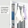 WEBI Over The Door Hook Door Hanger:Over The Door Towel Rack with 6 Hooks for Hanging Coats,Door Towel Hanger Door Coat Hanger Over Door Coat Rack for Towels,Clothes,Back of Bathroom,Silver