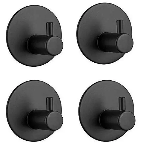 BQTime Self Adhesive Hooks, NO Drill, Heavy Duty, Wall Mounted, Waterproof, Towel Robe Coat Cloth Bag Key Holder Hanger(4 Pack Single Round Hook), Kitchen RV Bathroom Shower Accessories, Black BQTime Self Adhesive Hooks, NO Drill, Heavy Duty, Wall Mounted, Waterproof, Towel Robe Coat Cloth Bag Key Holder Hanger(4 Pack Single Round Hook), Kitchen RV Bathroom Shower Accessories, Black