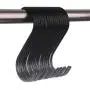 WARMBUY 30 Pack Black S Hooks Heavy Duty Steel Utility Hooks for Hanging Pans Pots Clothes Plants Bags Towels