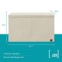 Toy Chest - 2 Bin Collapsible Storage Organizer with Lid for Kids Playroom | Boxes Stores Stuffed Animals, Linen, Groceries and More | The Oxford Collection, Beige