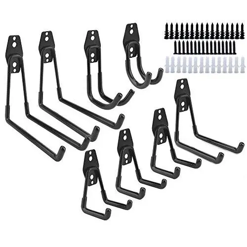 Dirza Utility Hooks Wall Mount Tool Holder U-Hooks for Home Garage Storage Organizer Garden Tools Shovels Rake Stroller Ladder Black 8 Pack Dirza Utility Hooks Wall Mount Tool Holder U-Hooks for Home Garage Storage Organizer Garden Tools Shovels Rake Stroller Ladder Black 8 Pack