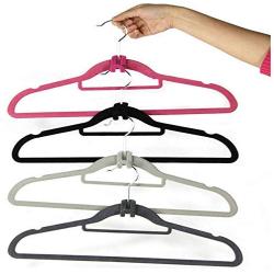 Mini Flocking Clothes Hanger 20Pcs Hook Accessories Save Space Wardrobe Clothes Hanging Organizer Coat Hooks Color Random
