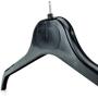 HANGERWORLD 50 Black 15inch Plastic Notched Coat Clothes Garment Top Hangers with Metal Hook