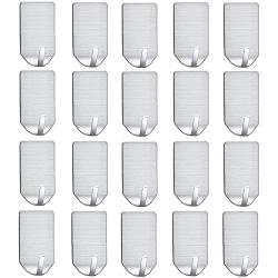 FOTYRIG Self Adhesive Hooks Hat Hooks Wall Mounted Hangers 304 Stainless Steel Waterproof Stick on Hooks Strong & Durable (Max Load up to 4Lbs)-20 Packs