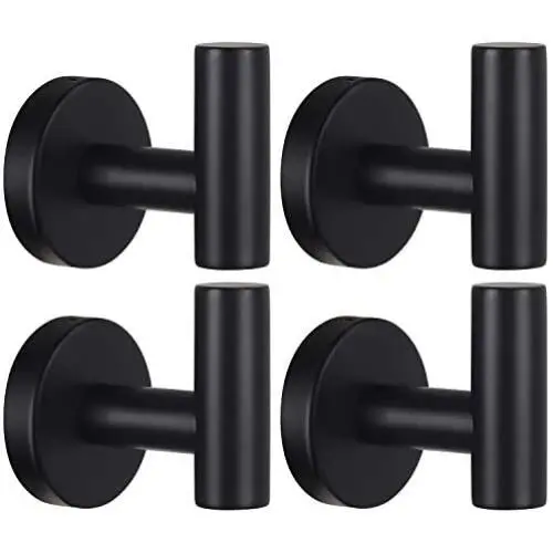 Wall Towel Hooks Coat Hook Bathroom Matte Black Robe Hook SUS 304 Stainless Steel Heavy Duty Door Hanger Towel Robe Clothes Cabinet Closet Sponges Hook for Bathroom Bedroom Kitchen Hotel Pool 4 Packs Wall Towel Hooks Coat Hook Bathroom Matte Black Robe Hook SUS 304 Stainless Steel Heavy Duty Door Hanger Towel Robe Clothes Cabinet Closet Sponges Hook for Bathroom Bedroom Kitchen Hotel Pool 4 Packs