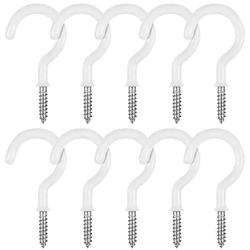 Vinyl Coated Ceiling Hooks - 2.9 inches Multipurpose Screw Hooks for Hanging Plants, Cups, Utensils, Lights, Indoor and Outdoor Stuff