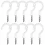 Vinyl Coated Ceiling Hooks - 2.9 inches Multipurpose Screw Hooks for Hanging Plants, Cups, Utensils, Lights, Indoor and Outdoor Stuff
