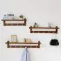 WZP Clothing Display Rack Hanger Wall Hanging Wall Bedroom Bag Rack,Entrance Hall Porch Hook Wall Coat Rack Floor Entry Rack Retro Color/As Shown / 61cm