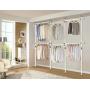PRINCE HANGER PHUS-0072, 1-Touch Triple 2-Tier Adjustable, Heavy Duty 38mm-Diameter Vertical Pole Clothing Rack, White PRINCE HANGER PHUS-0072, 1-Touch Triple 2-Tier Adjustable, Heavy Duty 38mm-Diameter Vertical Pole Clothing Rack, White