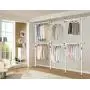 PRINCE HANGER PHUS-0072, 1-Touch Triple 2-Tier Adjustable, Heavy Duty 38mm-Diameter Vertical Pole Clothing Rack, White